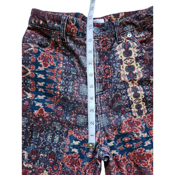 RVCA Groove High Rise Corduroy Pants Womens 24" Multicolor Cluttercore Artsy - Picture 8 of 9